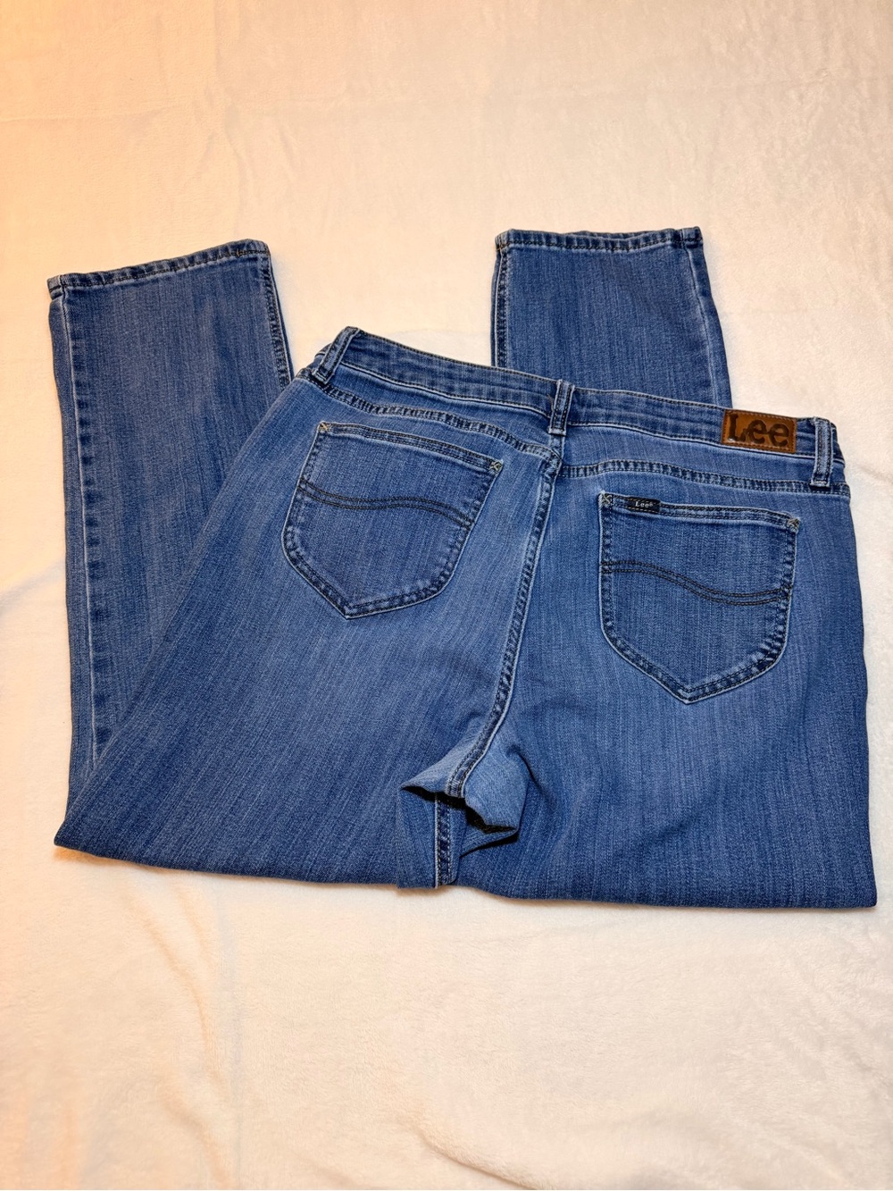 Lee Women's Straight-Leg Classic Blue Jeans size:12